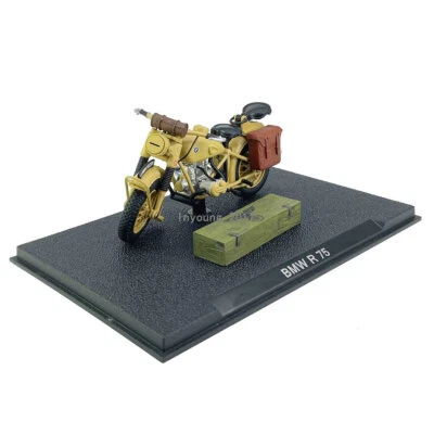 Modelo de motocicleta BMW R 75 1939-1945 amarelo fundido em escala 1/24 - Imagem 1 de 4
