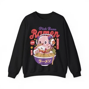 Pink Bean Ramen Kawaii Crewneck Sweatshirt. Maplestory Video Game. Slime. Yeti. - Picture 1 of 23