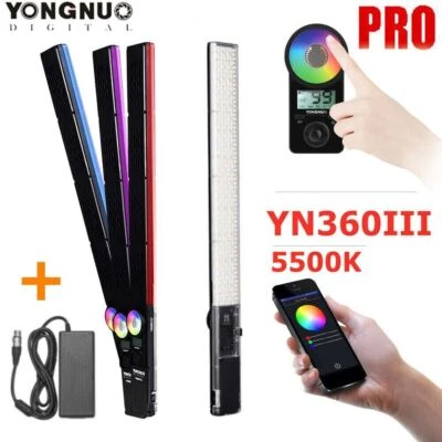 Yongnuo YN360III Pro 5500K RGB Full Color LED Video Light Stick +Battery Charger - Image 1 of 4