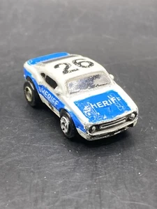 Micro Machines Galoob Snap Backs '69 Ford Mustang GT 500 Sheriff Vintage Toy - Picture 1 of 7