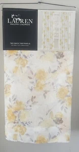 Ralph Lauren Belleisle Yellow Gray Floral 2 Window Panels Drapes Curtain 50x 96" - Picture 1 of 10