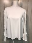 Vince Camuto Women?S Lace Up Bell Sleeve Top White M