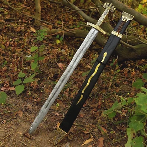 Espada vikinga forjada a mano de acero Damasco vaina afilada Northmen réplica ornamentada - Imagen 1 de 6