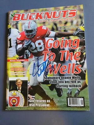 Revista Bucknuts Chris "beanie" Wells "#28" Ohio State Buckeyes assinada outubro 2007 - Imagem 1 de 2