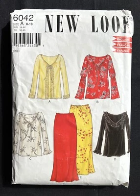 New Look 6042 Misses Top-4 Styles and Skirt 1990's Pattern size 8-18 (Cut to 12) - Image 1 of 2