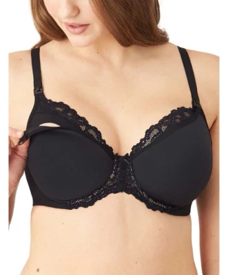 Wacoal Maternity T-shirt nursing bra underwire black molded padded 34DD 859221 - Image 1 of 4