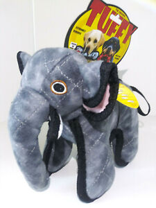 Tuffie Jr Elephant Worlds Strongest Soft Squeaky Floating Tug Dog Toy 10x8
