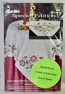 NEW BUCILLA SPECIAL EDITION TUDOR ROSE STAMPED Tabletopper #64457 - Picture 1 of 2