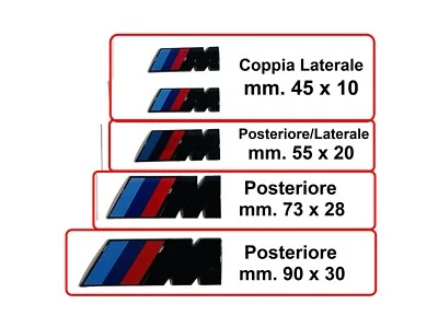 Stemma logo M Sport 3D Nero Lucido compatibile BMW fregio adesivo ABS 4 modelli - Image 1 of 4