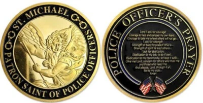 USA Medaille vom Erzengel Schutz Patron Saint Michael vergoldet - Bild 1 von 4