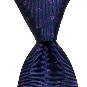LUIGI BORRELLI NAPOLI Men's Silk XL Necktie ITALY Luxury CIRCLES Blue/Purple GUC - Picture 1 of 3