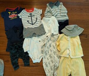 BABY GAP 0-3 miesiące CHŁOPIEC (PARTIA 9) Letnie jesienne śpiochy, kapelusz, koszule, spodnie!