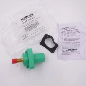 Marinco CL 16 Series Panel Mount 400A/600V 1.25" Threaded Stud Female Green - Picture 1 of 3