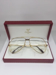 New Vintage Cartier Vendome Laque Bordeaux Large Aviator Eyeglasses GP 62-14mm - Picture 1 of 12