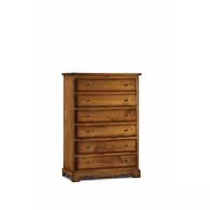 Cómoda 6 Cajones Nogal Oscuro Arte Pobre Clásico Casa Cocina CM 97x49x140H - Imagen 1 de 5