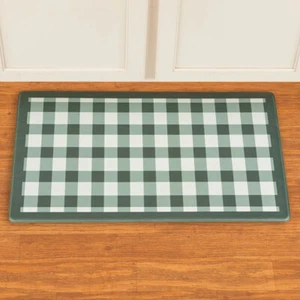 Sage & White Buffalo Check Anti Fatigue Kitchen Floor Mat Non-Skid Rug 27 x 18 - Picture 1 of 4