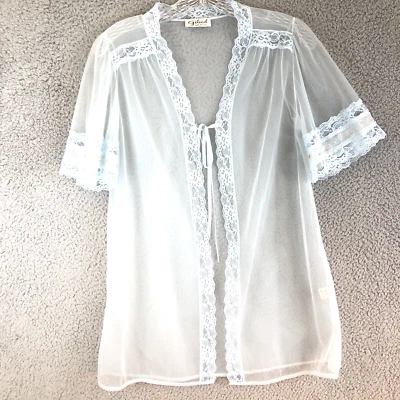 Babydoll Gilead Vintage Años 70 Nylon Ligerie Bata Bebé Azul Top Pequeño Foto 1 de 4