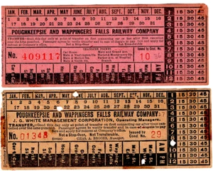 Billetes de tren/transferencias: EE. UU.: Poughkeepsie & Wappingers Falls Railway Co x 2 - Imagen 1 de 1