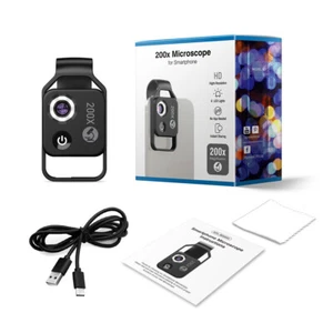 APEXEL 200X Magnification Smartphone Phone Microscope Lens with CPL 6 LED Lights - Photo 1 sur 10