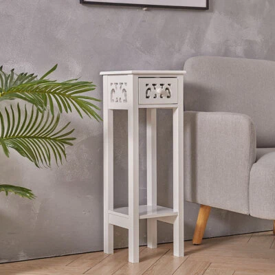 Slim Hallway Console Telephone Table Wooden 1 Drawer Storage Table Plant Stand - Image 1 of 4