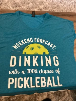 Camisa Pickleball para mujer verde azulado talla L Foto 1 de 4