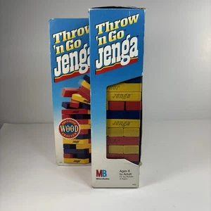 Vintage 1995 Throw 'n Go Jenga Spiel von Milton Bradley - fehlende Würfel - schöner Zustand - Bild 1 von 5