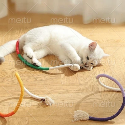 Natural Cotton Cat Chew Toys | Bite Rope & Dental Toy Set | AU - image 1 of 4