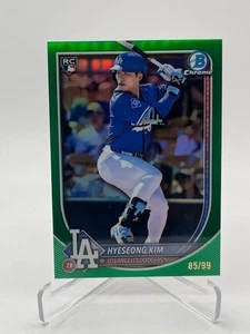 2025 BOWMAN CHROME HYESEONG KIM RC GREEN REFRACTOR #D 85/99 SP DODGERS - Picture 1 of 1