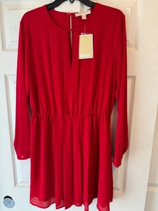 Michael Kors Women's Long Sleeve Dress JH58VXW7R3 RED Blaze $160 NEW with TAGS - Picture 1 of 6