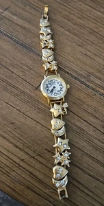 CORREA RELOJ VINTAGE con estrellas, lunas, corazones. RELOJ NECESITA - Imagen 1 de 5