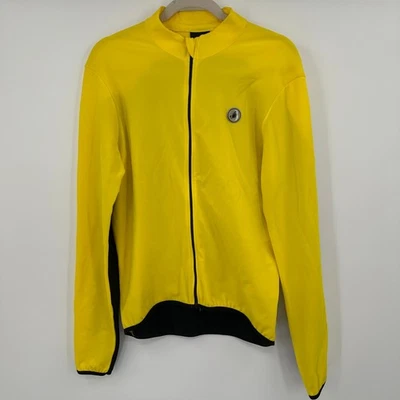 Chaqueta de ciclismo Castelli amarilla negra logotipo de escorpión Techno ropa deportiva XL Foto 1 de 4