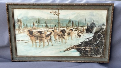 Foto original c. 1910 coloreada a mano primer dogteam nome to Seward Alaska S.Sexton Foto 1 de 4