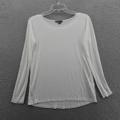 Top Vince Ligero Manga Larga Mediano Blanco Mujer Minimalista Ligero Foto 1 de 4