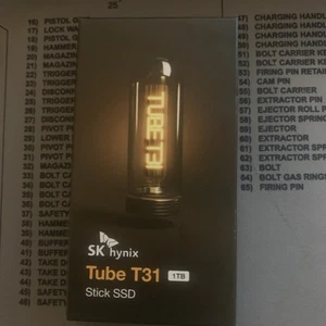 SK hynix Tube T31 1TB Stick Type SSD with DRAM up to 1000MB/s USB3.2 Console PC - Photo 1/2