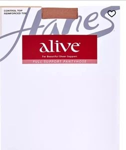 Hanes 810 Alive Full Support Control Top Size F Barely Black - Picture 1 of 2