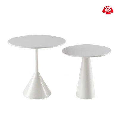 2PC Dollhouse Miniature 1:6 Scale Round Modern Double Table Furniture Accessory - Image 1 of 4