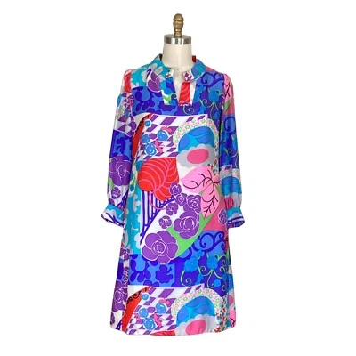 Vintage 1960s Neiman Marcus Novelty Print Mod Dress | 1960s Novelty Print Dress - Image 1 of 4