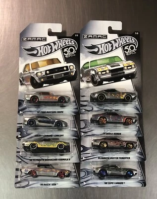 HOT WHEELS 2018 ZAMAC  ‘68 OLDS 442 1971 DODGE DEMON 1967 MUSTANG ( SET OF 8 ) - Image 1 of 4