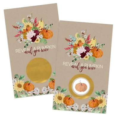Harvesting Pumpkin Scratch Off Cards, Thanksgiving Party Games for Adults, Ru... — 第 1/4 张图片