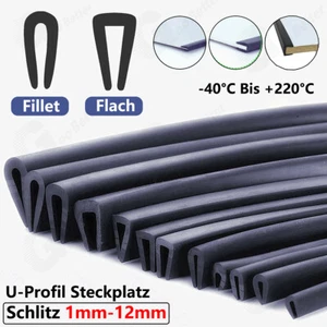 U-Profil Steckplatz 1~12mm Kantenschutz Fassungsprofil Gummiprofil Gummidichtung - Picture 1 of 33