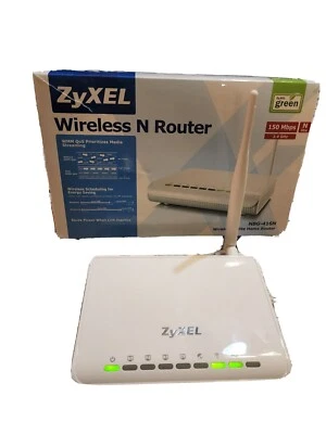 ZyXEL NBG416N 4-Port 10/100 Wireless N Router Green Energy Saving Small White - Image 1 of 4