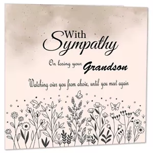 Sympathy Card - Grandson Condolences - Sorry for your Loss Card Bereavement - Picture 1 of 6