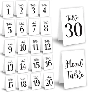 Black Wedding Table Numbers 1-30 Paper Table Numbers for Wedding Reception 1-... - Picture 1 of 6