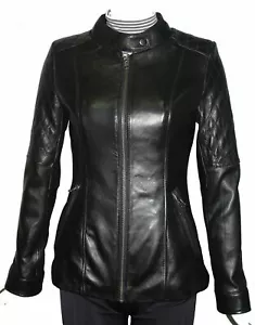 Kurze Damenjacke 4136 neu tailliert schmale Passform Lammleder Scuba Biker Motorrad - Bild 1 von 4