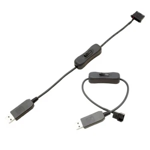 5V To 12V Power Cable Connector 4Pin Fan To USB Adapter with ON Off Switch - Photo 1/10