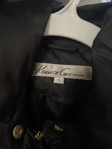 Kenneth Cole Reaction Womens Small Black Down Feather Puffer Jacket Winter Coat - Picture 1 of 4