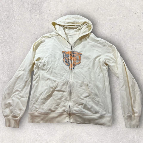 Vintage Chicago Bears Reebok Sweater Mens 2XL White Hoodie Team Faded Sports Fit Cover