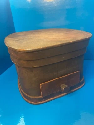 Antigua caja de cuello victoriana para hombre con cajón Foto 1 de 4
