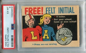 Tarjeta inicial 1958 Topps Football Felt PSA 6 EX-MT - Imagen 1 de 2