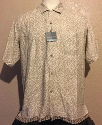 NEW Van Heusen Men's Size Large 100% Silk Washable Floral Hawaiian Camp Shirt L - Image 1 of 4